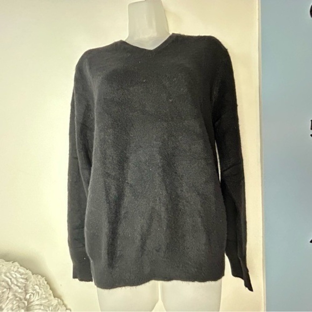 Club‎ Room Black V-Neck Estate Cashmere Sweater Small